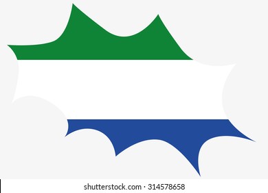 An Explosion wit the flag of Sierra Leone