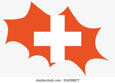 An Explosion wit the flag of Switzerland