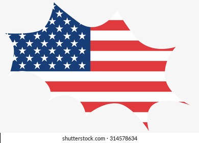 An Explosion wit the flag of United States of America