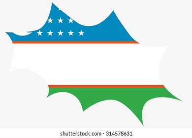 An Explosion wit the flag of Uzbekistan