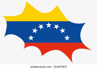 An Explosion wit the flag of Venezuela