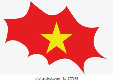 An Explosion wit the flag of Vietnam