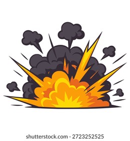 Explosões efeito de explosão explosão detonação cor plana vetor ilustração modelo design