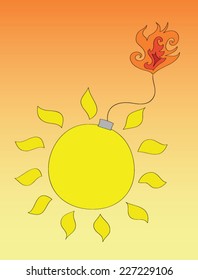 Explosions on the sun concept