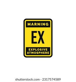 Explosive atmosphere caution warning symbol design vector