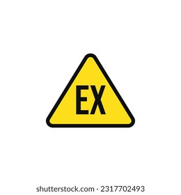 Explosive atmosphere caution warning symbol design vector