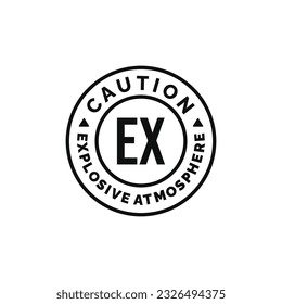 Explosive atmosphere caution warning symbol design vector