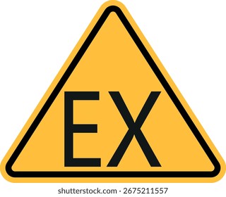 Explosive Atmosphere Hazard Warning Sign Safety Caution Icon in Yellow Triangle