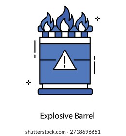 Icono explosivo del Vector del barril para la advertencia peligrosa del peligro del material y del Industrial