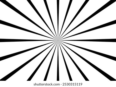 Explosive black striped background with volume on white background