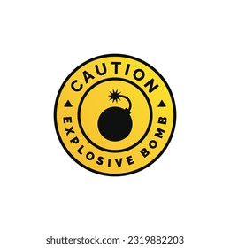 vector de diseño de símbolo de advertencia de advertencia de bomba explosiva