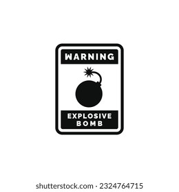 vector de diseño de símbolo de advertencia de advertencia de bomba explosiva