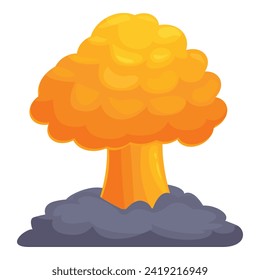 Explosive bomb icon cartoon vector. Atomic flame rocket. War blast