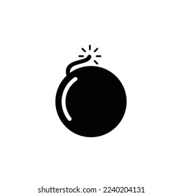 Ilustración del vector de símbolo de bomba explosiva