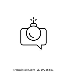 Explosive Chat Notification Icon Revealing A Threatening