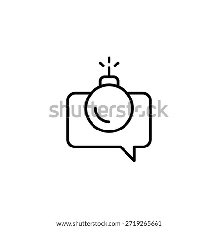 Explosive Chat Notification Icon Revealing A Threatening