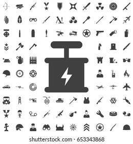 Explosive Detonator Vector Icon. Set of weapon icons