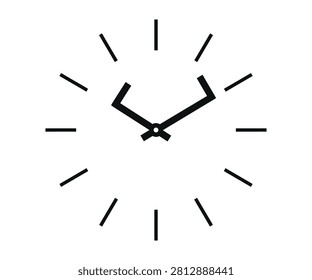 Explosive dynamic outward expansion broken fragments clock dial timeline framework vector icon. Stress management crisis deadline breakdown symbol.