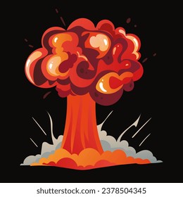 Explosive fire cartoon comic bomb blast explode boom isolated set. Vector flat graphic design illustration