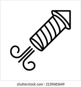 Icono de cohete explosivo. Icono de contorno petard de Firecracker. Símbolo pirotécnico, ilustración vectorial. Gráficos vectoriales