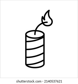Symbol für explosive Feuerwehr. Firecracker-Schildkrötenumrandungssymbol. Pyrotechnisches Symbol, Vektorgrafik. Vektorgrafik