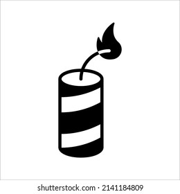 Symbol für explosive Feuerwehr. Firecracker-Schildkrötenumrandungssymbol. Pyrotechnisches Symbol, Vektorgrafik. Vektorgrafik