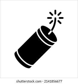 Icono de cohete explosivo. Icono de contorno petard de Firecracker. Símbolo pirotécnico, ilustración vectorial. Gráficos vectoriales