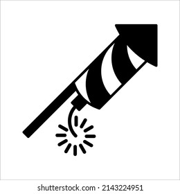 Explosive firecracker icon. Firecracker petard outline icon. Pyrotechnics symbol, vector illustration. Vector graphics