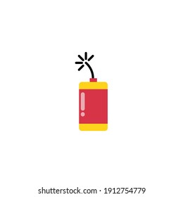 Explosive Firecrackers Flat Icon - Lunar New Year Elements Icon Set Vector Illustration