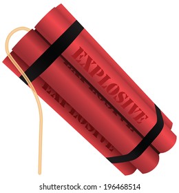Explosive with a fuse in the curb. Vector illustration.