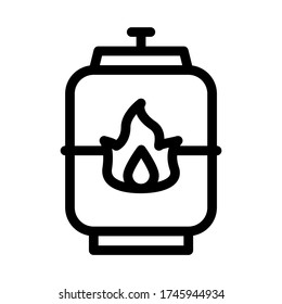 explosive gas tank icon vector. explosive gas tank sign. isolated contour symbol illustration