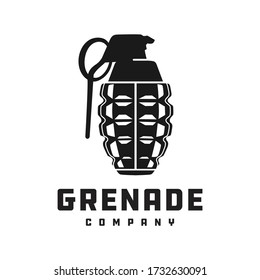 explosive grenade silhouette logo design