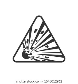 Explosive hazard icon isolated on white background. Caution symbol modern, simple, vector, icon for website design, mobile app, ui. Vector Illustration