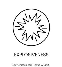 Explosive hazard line icon vector with editable stroke.