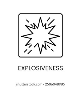 Explosive hazard line icon vector with editable stroke