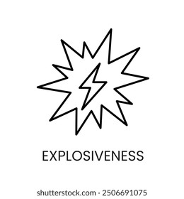 Explosive hazard line icon vector with editable stroke.