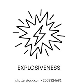 Explosive hazard line icon vector with editable stroke.