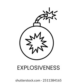 Explosive hazard line icon vector with editable stroke.