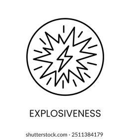 Explosive hazard line icon vector with editable stroke.