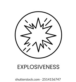 Explosive hazard line icon vector with editable stroke.