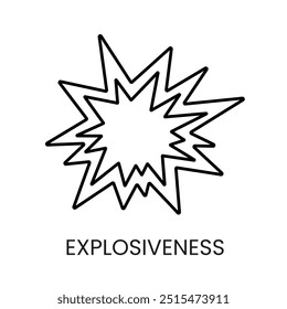 Explosive hazard line icon vector with editable stroke.