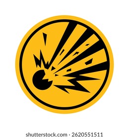 Explosive Hazard Sign Vector Flat Design On White Background.