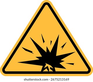 Señal de advertencia de peligro explosivo Icono de seguridad de riesgo de explosión Triángulo amarillo