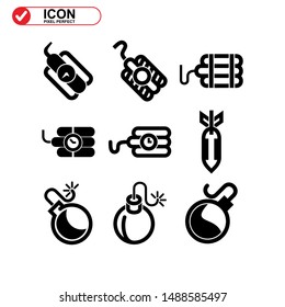 explosive icon isolated sign symbol vector illustration - Collection of high quality black style vector icons
