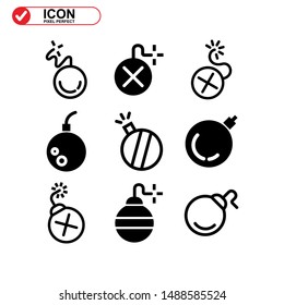 explosive icon isolated sign symbol vector illustration - Collection of high quality black style vector icons
