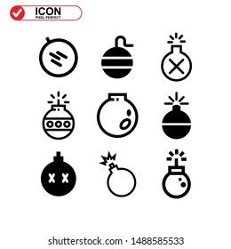 explosive icon isolated sign symbol vector illustration - Collection of high quality black style vector icons
