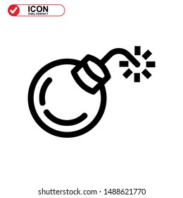 explosive icon isolated sign symbol vector illustration - high quality black style vector icons
