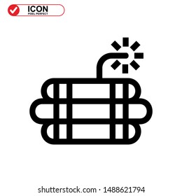 explosive icon isolated sign symbol vector illustration - high quality black style vector icons
