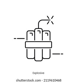 Sprengsymbol. Konkretes Stildesign einzeln auf weißem Hintergrund