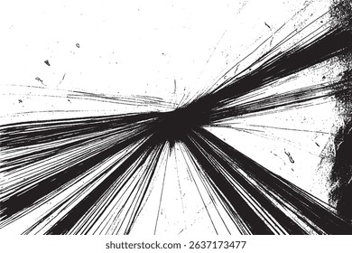 Explosive Ink Burst with Speed Line Effect

